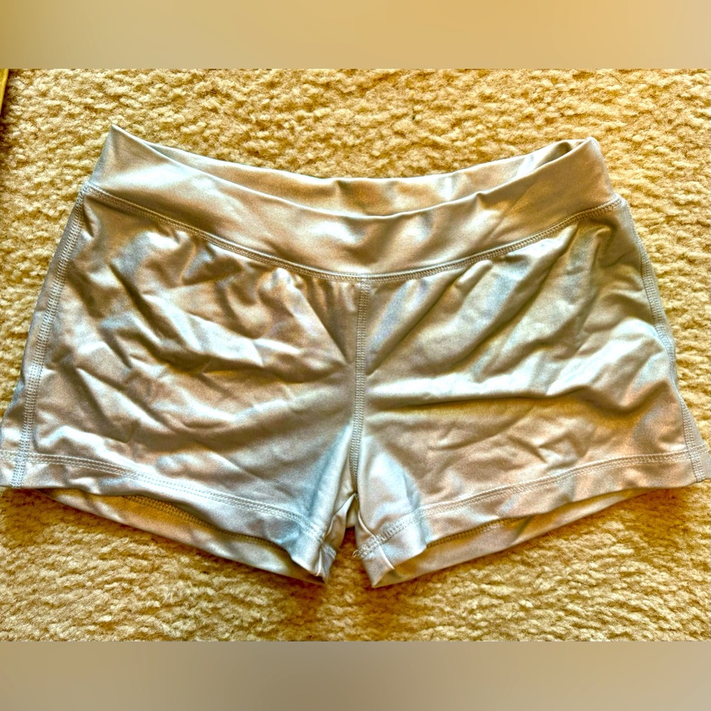 BEBE Vintage Silver Booty shorts